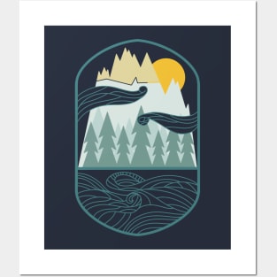 misty mountain Posters and Art